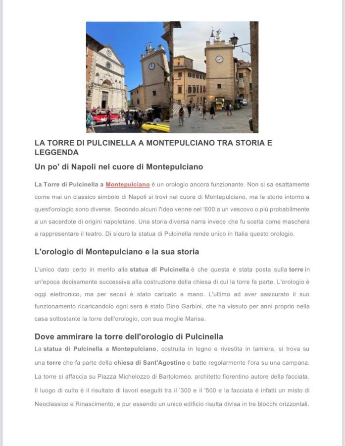 Pulcinella Appartamento Tipico Centro Storico Montepulciano Bagian luar foto